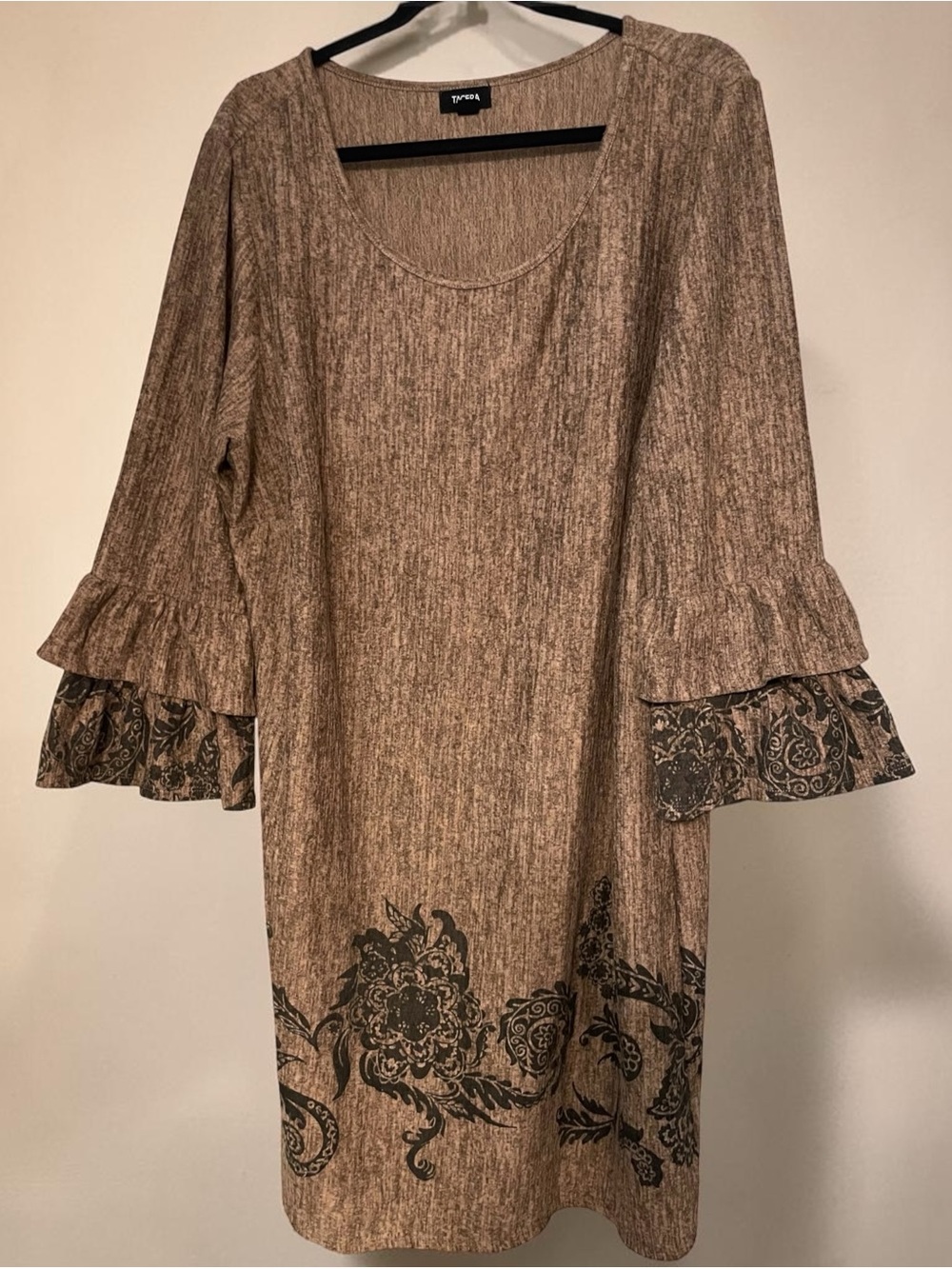 Tacera Boho Lagenlook Bell Sleeve Midi Tunic Dress